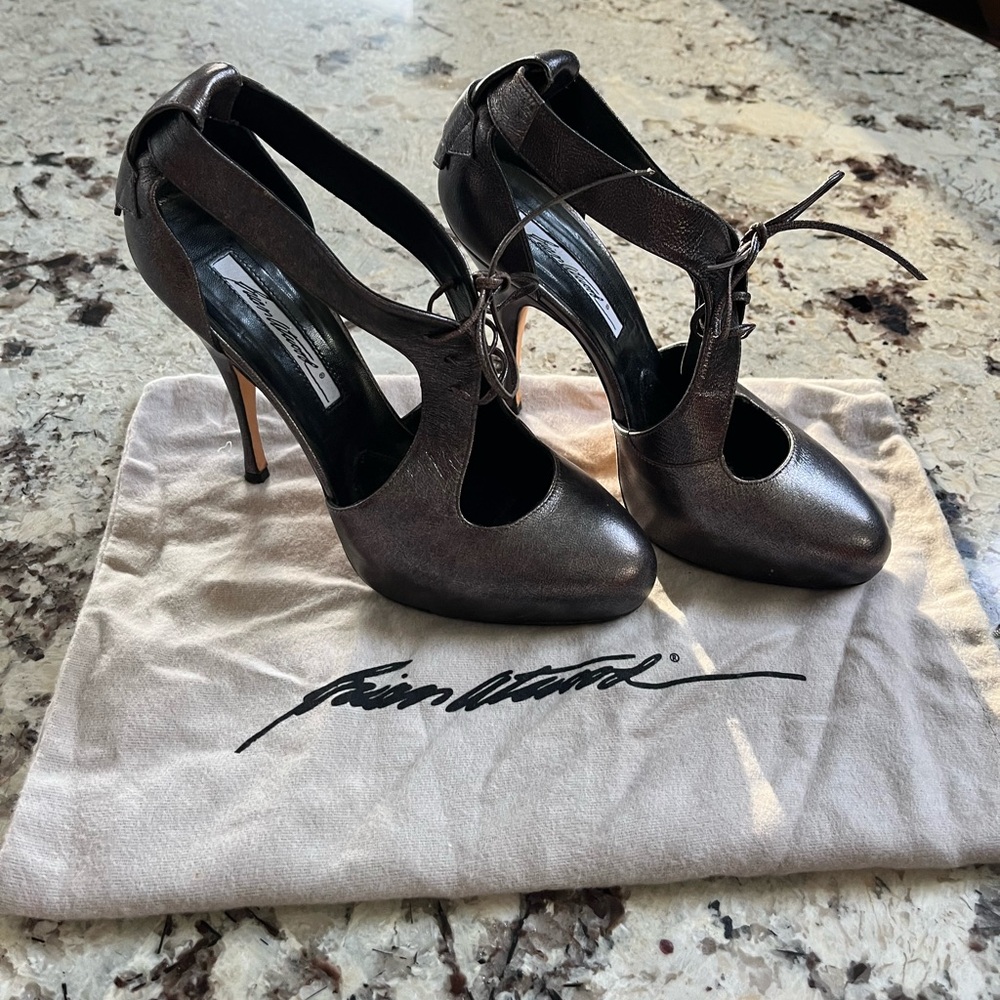 Brian Atwood leather heels.Size 38.5/8. Pre-Owned Condition-Very Good